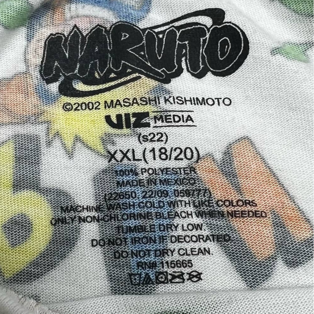 Naruto Masashi Kishimoto VIZ Media Tee Kids Size XXL Size 18/20 Vintage 2002 - Picture 3 of 6